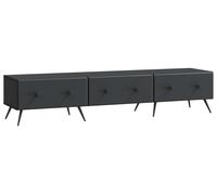Meuble TV avec tiroir Noir 147 x 34,5 x 30 cm Bois d'ingénierie