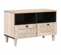 Meuble TV avec tiroirs, 70 x 33 x 46 cm, en bois dérivé du bois, montage mural, avec espace de rangement et étagères, meuble bas moderne, pour salon et centre de divertissement
