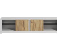 Meuble TV Aydos chene blanc 180 x 35 x h45 cm