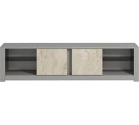 Meuble TV Aydos gris travertin 180 x 35 x h45 cm