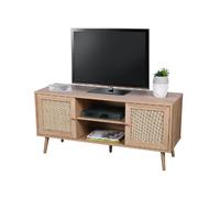 Meuble TV Bali en cannage et panneaux de particules - 2 portes