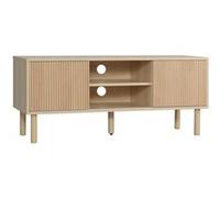 HOMCOM Meuble TV support TV pour télévision jusqu'à 50 pouces 2 portes coulissantes et 2 niches avec passe-câbles - 115 x 40 x 49 cm