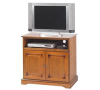 Meuble TV Bar 32 Pouces Merisier Plateau Pivotant 3 Niches L 82 H 77 P 46.5 cm