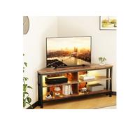 Meuble TV Bas d'angle avec éclairage LED Marron Vintage 106x36x45.5 cm