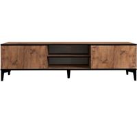 Meuble TV Begi - Pin Atlantique, Noir 180 x 12 x 45