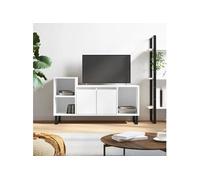 vidaXL Meuble TV Blanc 100x35x55 cm Bois d'ingénierie 831324 Blanc G