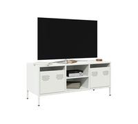 vidaXL Meuble TV blanc 101,5x39x43,5 cm acier laminé à froid