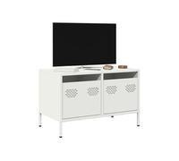 vidaXL Meuble TV blanc 68x39x43,5 cm acier laminé à froid