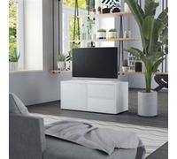 vidaXL Meuble TV Scandinave avec tiroirs - Blanc 80x34x36 cm Bois d'ingénierie