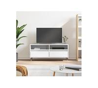 Meuble TV blanc brillant 100x34,5x44,5 cm bois d'ingénierie831230