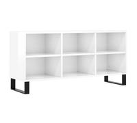 Meuble TV blanc brillant 103,5x30x50 cm bois d'ingénierie