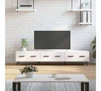 Meuble TV blanc brillant 150x36x30 cm bois d ingénierie Blanc G