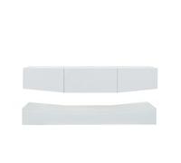 Meuble TV blanc double niveau avec éclairage LED finition UV brillant meuble TV moderne salon mural et au sol