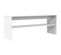 Meuble TV Blanc en Bois d'ingénierie 100 x 30 x 40 cm, Rangement avec étagère, Support pour télévision, adapté Salon séjour Chambre avec Compartiment Design Moderne