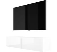 MEUBLE TV : Blanc mat / Blanc brillant, 140 x 34 x 32 cm