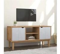 meuble tv bois 113x43x57 marron, bois, blanc marron, bois, blanc multicolore G