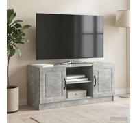 vidaXL Meuble TV Gris béton 102 x 34,5 x 47 cm Bois d'ingénierie, Meuble Moderne pour Salon, Design rectangulaire, Grand Rangement, unité média Chic, en Bois, intérieur