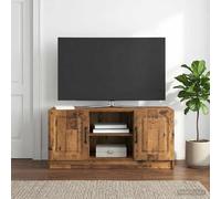 vidaXL Meuble TV Gris béton 102 x 34,5 x 47 cm – Moderne, Bois d'ingénierie, grand rangement