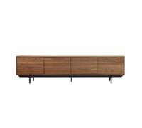 Meuble tv bois foncé noyer et métal noir l200 cm manny