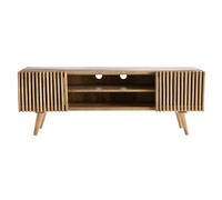 Meuble TV bois manguier massif avec portes coulissantes L140 cm ALBA