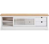 Meuble TV Bruna 1P2T ciré blanc lavé 158 x 40 x 49,6cm