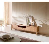 Meuble-TV Caius 200 cm acacia Aura 2 portes 1 tiroir 1 compartiment