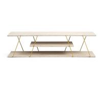 Meuble TV Canaz - Or, Travertin 120 x 33 x 30