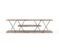 Meuble TV Canaz v2 - Noir, Noyer 120 x 33 x 33