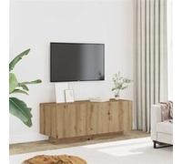 Meuble TV chêne artisanal 100x35x40 cm bois d ingénierie G