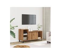 vidaXL Meuble TV chêne artisanal 857457 bois d'ingénierie 100x35x55 cm Marron G
