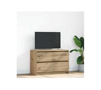 vidaXL Meuble TV chêne artisanal 80x35x54 cm bois d'ingénierie Marron