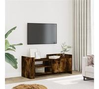 Meuble TV Chêne fumé 100x35x40 cm Bois d ingénierie Gris G