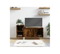 vidaXL Meuble TV Chêne fumé 100x35x55 cm Bois d'ingénierie 831313 Marron G