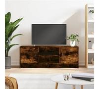 vidaXL Meuble TV 823258 chêne fumé, bois d'ingénierie, 102x30x37,5 cm