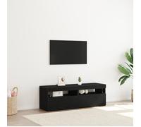 Meuble TV - Chêne noir - 2 pcs - 150x60x50 cm - LED intégré - Design contemporain