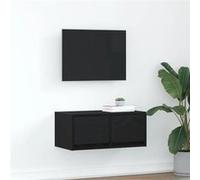 Meuble TV chêne noir 60x31x25,5 cm bois d ingénierie G