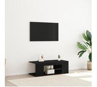 Meuble TV - Chêne noir - 90x39x30 cm - Éclairage LED - Design contemporain
