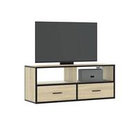 vidaXL Meuble TV Chêne Sonoma 100x31x39,5 cm Bois d'ingénierie et métal Marron G