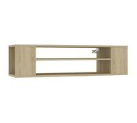 Meuble TV - Compartiment ouvert - suspendu Chêne sonoma 100x30x26,5cm Bois ingénierie armoire multimédia/Buffet Salon Aspect