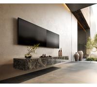 Meuble-TV Cuor 200 cm Céramique Emperador Extra Lucidato brun foncé 1 Clapet 1 Tiroir Flottant