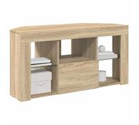 Meuble TV d'angle LED - vidaXL - Chêne sonoma - 100x40x50 cm - 4 étagères - Bois d'ingénierie - Prise USB intégrée