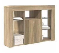 Meuble TV d'angle LED - vidaXL - Chêne sonoma - 100x40x68 cm - 4 étagères - Bois d'ingénierie - Prise USB intégrée