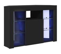 vidaXL Meuble TV LED d'angle 100x40x68cm Noir Bois d'ingénierie