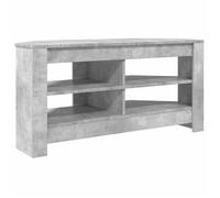 vidaXL Meuble TV d'angle Gris béton 102 x 40,5 x 45 cm Bois d'ingénierie 2 étagères
