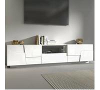 Meuble TV Dcortinovi - Dmora - Mélamine - Blanc 220x51h46 cm