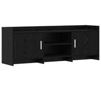 Meuble TV de 130 x 33 x 47 cm, finition chêne noir, en bois d'ingénierie