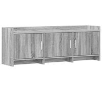 Meuble TV de 130 x 33 x 47 cm, finition Sonoma gris, en bois d'ingénierie