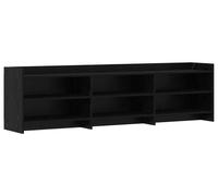 Meuble TV de 168 x 33 x 47 cm, finition noyer noir, en bois d'ingénierie