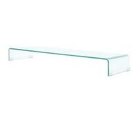 vidaXL Meuble TV pour moniteur 110 x 30 x 13 cm verre transparent