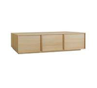 Meuble TV décor bois 3 portes naturel 180cm L 180 x P 43 x H 45cm - Kuba